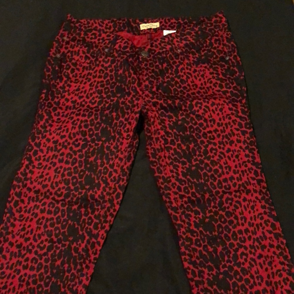 Paris Blues black red leopard cheetah print jeans